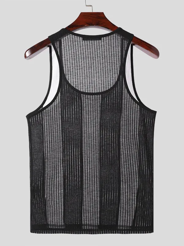 Mens Sexy Striped U-Neck Sleeveless Tank SKUK66893 sold by Incerunmen product image thumbnail 3