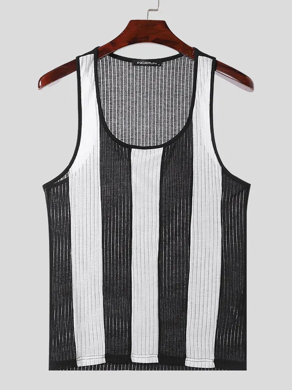 Mens Sexy Striped U-Neck Sleeveless Tank SKUK66893 sold by Incerunmen product image thumbnail 2