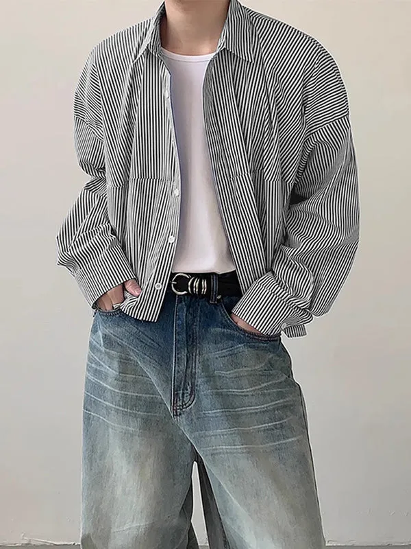 Mens Plain Striped Long Sleeve Shirt SKUK68184 sold by Incerunmen product image thumbnail 3