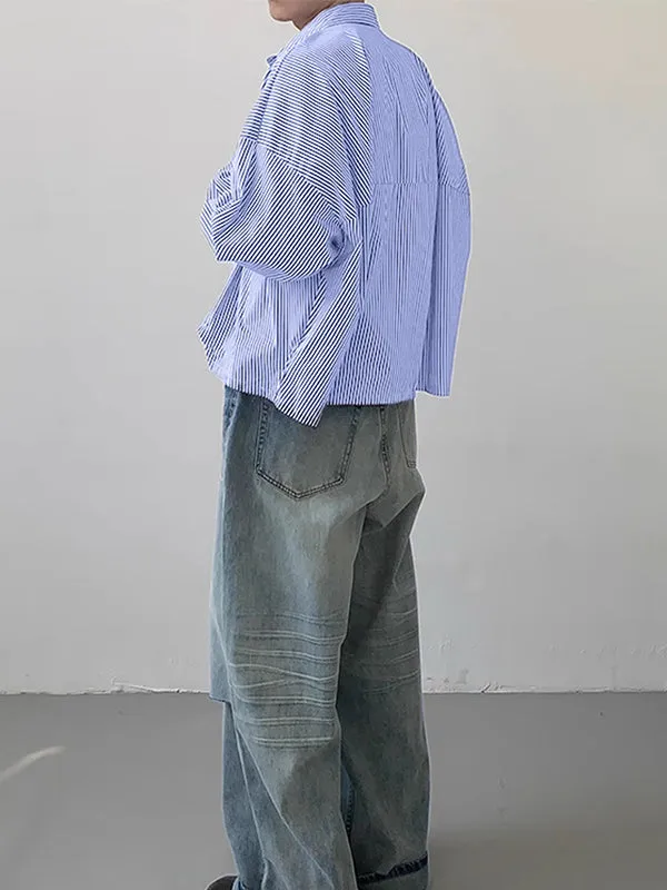 Mens Plain Striped Long Sleeve Shirt SKUK68184 sold by Incerunmen product image thumbnail 2