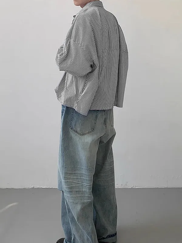 Mens Plain Striped Long Sleeve Shirt SKUK68184 sold by Incerunmen product image thumbnail 4