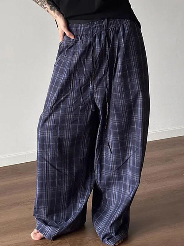 Mens Simple Solid Color Plaid Pant SKUK68201 sold by Incerunmen
