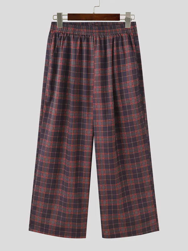 Mens Simple Solid Color Plaid Pant SKUK68201 sold by Incerunmen product image thumbnail 5