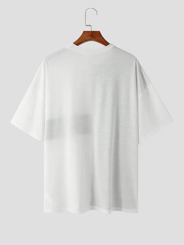 Mens Contrasting Crew Neck Short Sleeve T-Shirt SKUK67034 sold by Incerunmen product image thumbnail 5