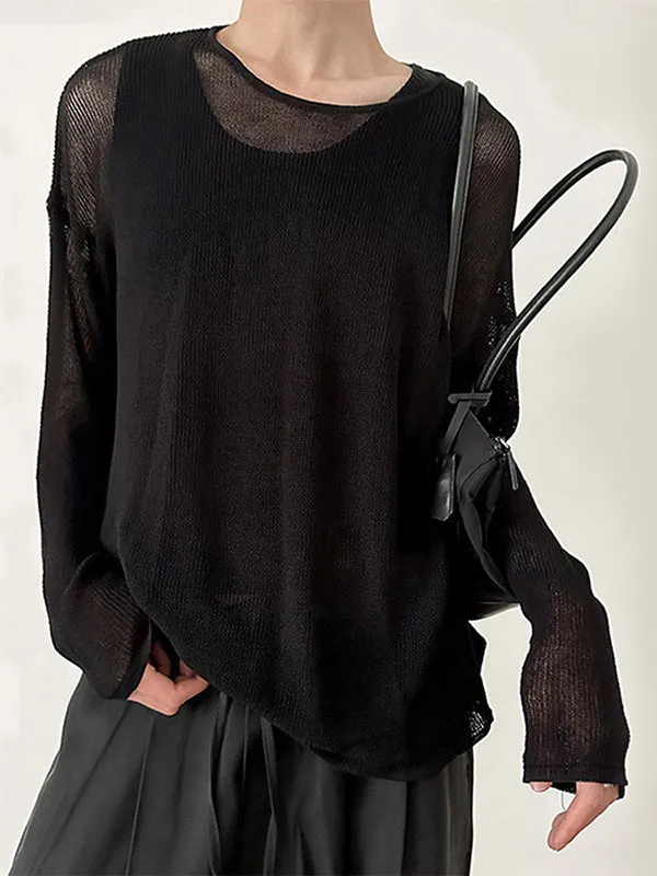 Mens Relaxed Fit Hollow Knit Long Sleeve T-Shirt SKUK65471 sold by Incerunmen product image thumbnail 3