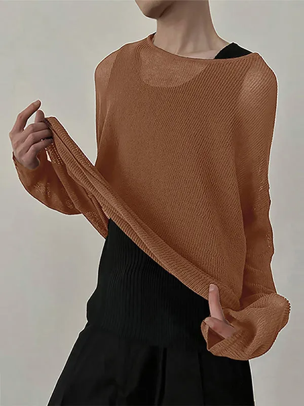 Mens Relaxed Fit Hollow Knit Long Sleeve T-Shirt SKUK65471 sold by Incerunmen product image thumbnail 5