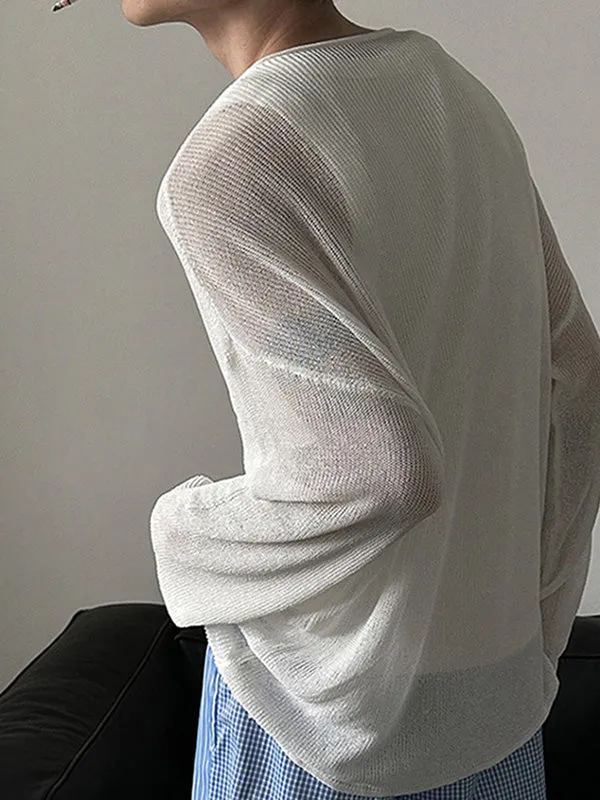 Mens Relaxed Fit Hollow Knit Long Sleeve T-Shirt SKUK65471 sold by Incerunmen product image thumbnail 2