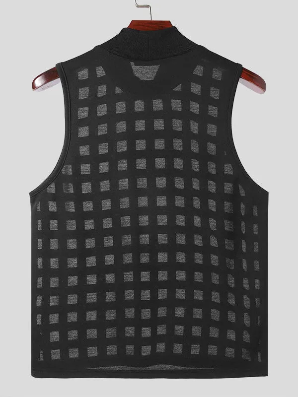Mens Burn out Mesh Striped Sleeveless Tank SKUK63939 sold by Incerunmen product image thumbnail 3