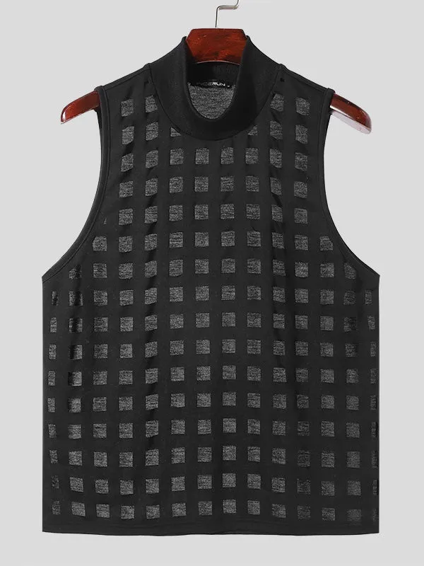 Mens Burn out Mesh Striped Sleeveless Tank SKUK63939 sold by Incerunmen product image thumbnail 2