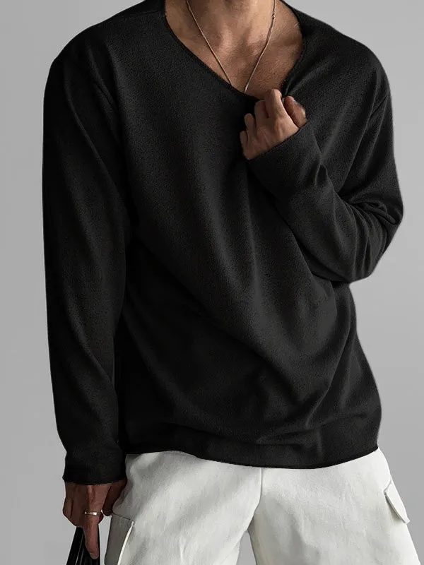 Mens Solid Crew Neck Long Sleeve T-Shirt SKUK64340 sold by Incerunmen product image thumbnail 2