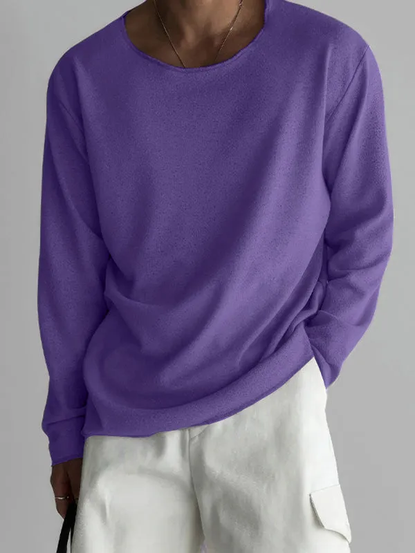 Mens Solid Crew Neck Long Sleeve T-Shirt SKUK64340 sold by Incerunmen product image thumbnail 5