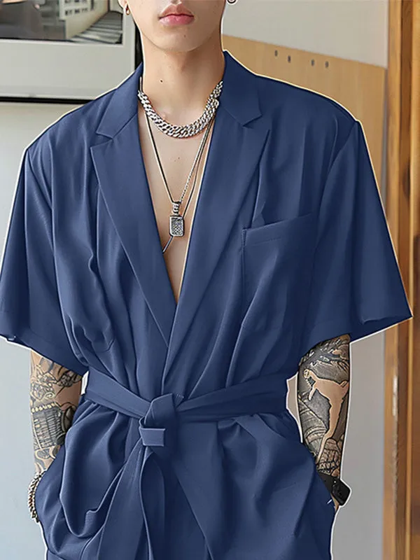 Mens Solid Short Sleeve Two Pieces Outfits SKUK61910 sold by Incerunmen product image thumbnail 3