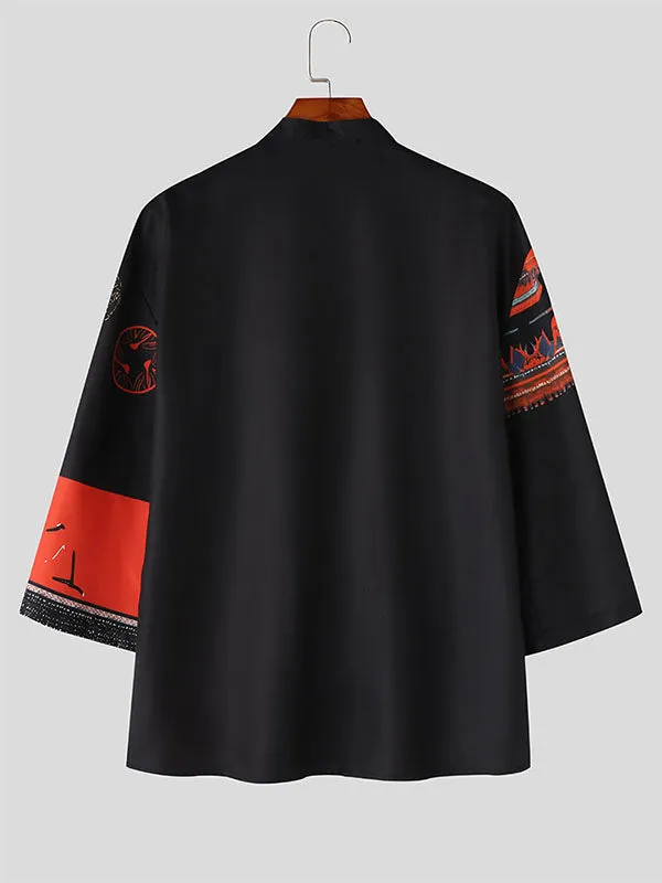 Mens Ethnic Print Stand Collar Casual Shirt SKUK58520 sold by Incerunmen product image thumbnail 3