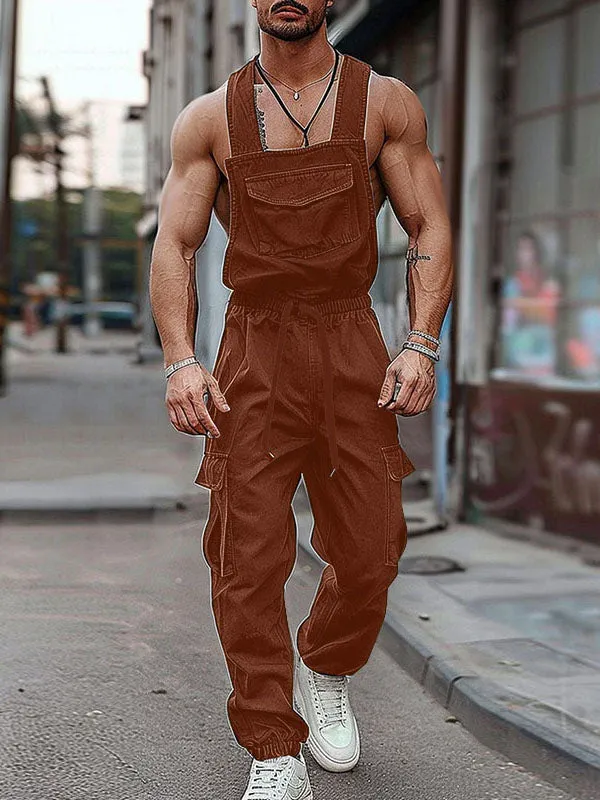 Mens Solid Cargo Pockets Casual Overalls SKUK61931 sold by Incerunmen product image thumbnail 3