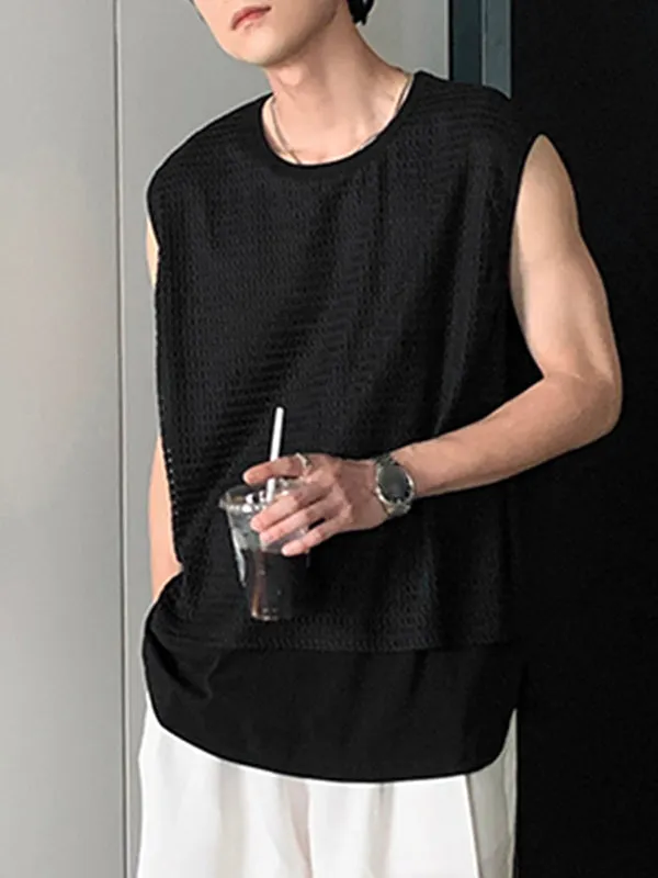 Mens Mesh Patchwork Crew Neck Sleeveless Vest SKUK62627 sold by Incerunmen product image thumbnail 5