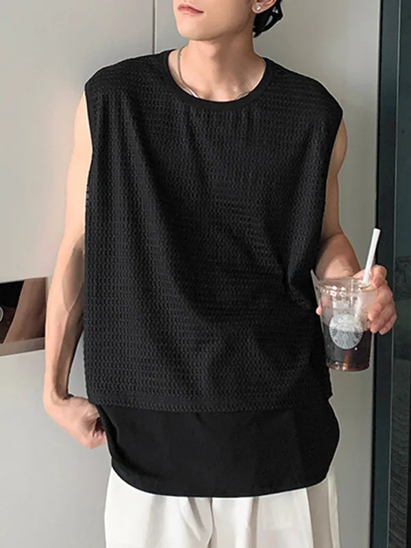 Mens Mesh Patchwork Crew Neck Sleeveless Vest SKUK62627 sold by Incerunmen product image thumbnail 4