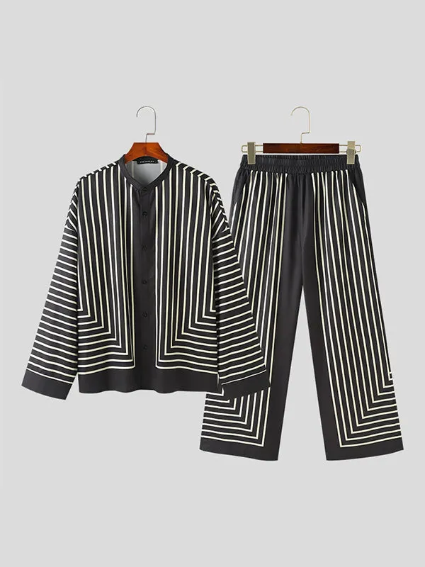 Mens Striped Long Sleeve Two Pieces Outfits SKUK51721 sold by Incerunmen product image thumbnail 5