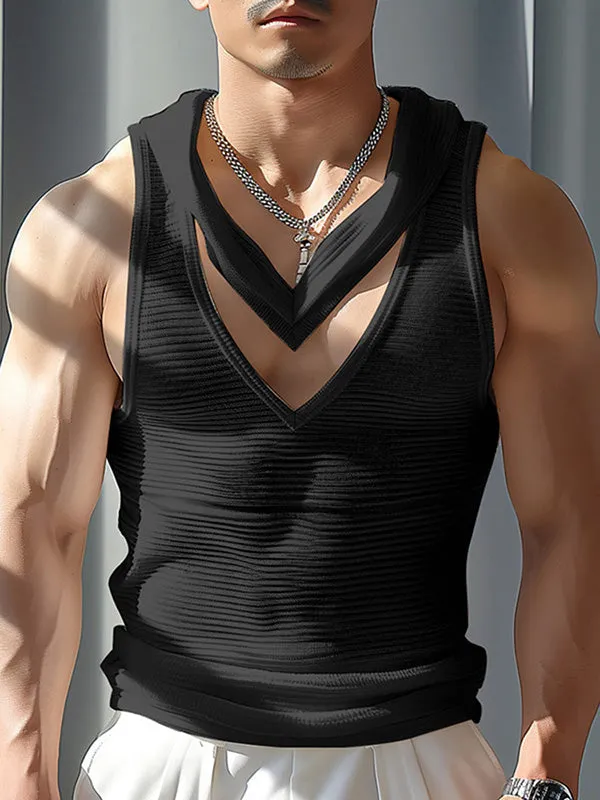 Mens Mesh See Through Double Necked Vest SKUK60651 sold by Incerunmen