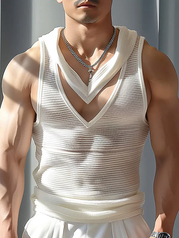 Mens Mesh See Through Double Necked Vest SKUK60651 sold by Incerunmen product image thumbnail 2