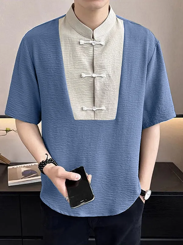 Mens New Chinese Style Stand Collar Shirt SKUK58740 sold by Incerunmen product image thumbnail 5