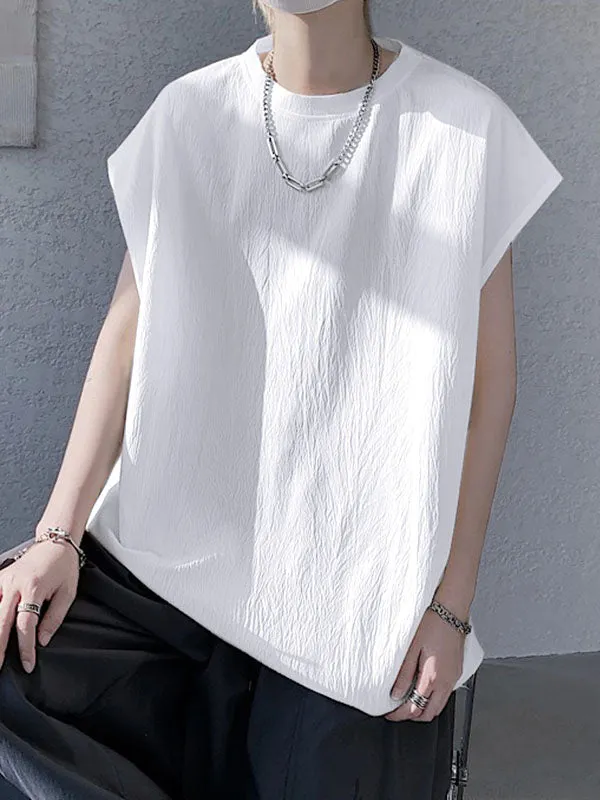 Mens Solid Crew Neck Cap Sleeve T-Shirt SKUK60296 sold by Incerunmen product image thumbnail 3