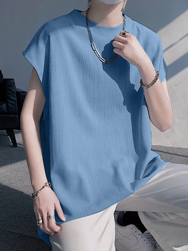 Mens Solid Crew Neck Cap Sleeve T-Shirt SKUK60296 sold by Incerunmen product image thumbnail 5