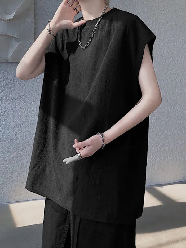 Mens Solid Crew Neck Cap Sleeve T-Shirt SKUK60296 sold by Incerunmen product image thumbnail 2