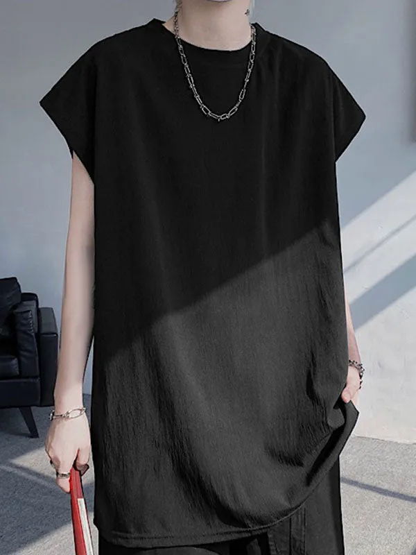 Mens Solid Crew Neck Cap Sleeve T-Shirt SKUK60296 sold by Incerunmen