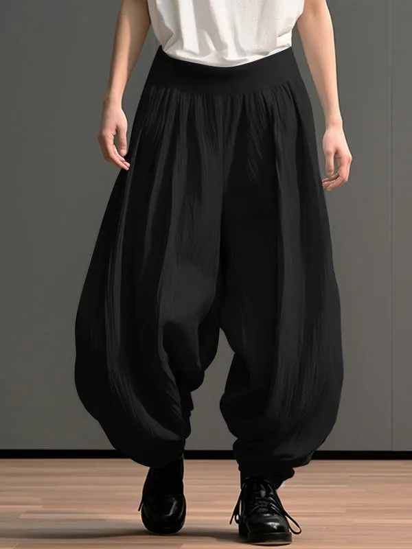 Mens Solid High Waist Casual Loose Pants SKUK54029 sold by Incerunmen