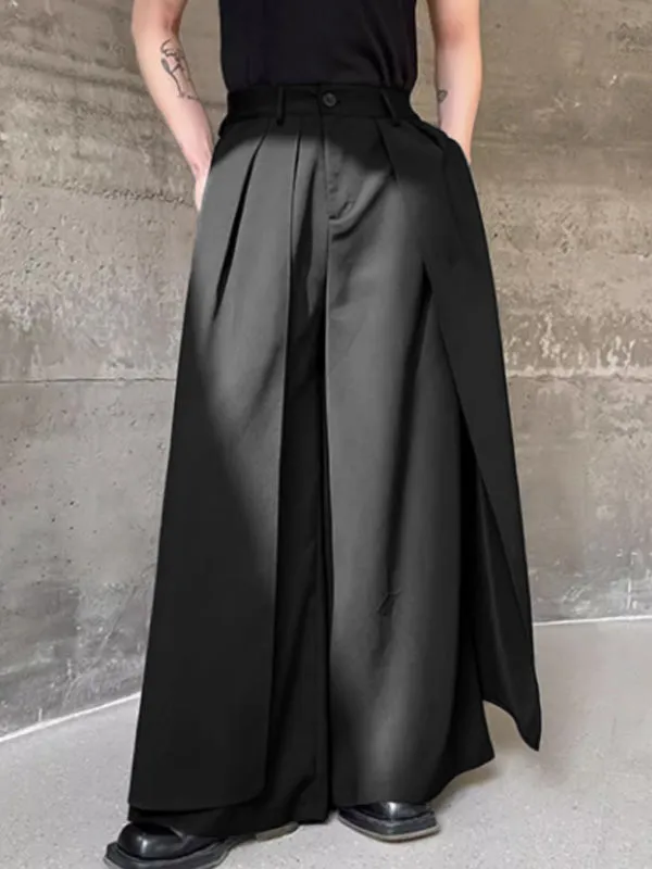 Mens Solid Patchwork Casual Loose Pants SKUK57433 sold by Incerunmen