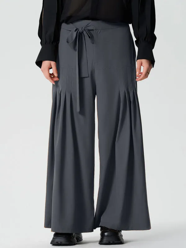 Mens Solid Pleated High Waist Casual Pants SKUK53640 sold by Incerunmen product image thumbnail 4