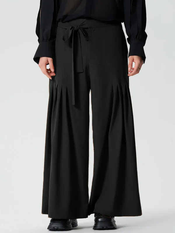 Mens Solid Pleated High Waist Casual Pants SKUK53640 sold by Incerunmen