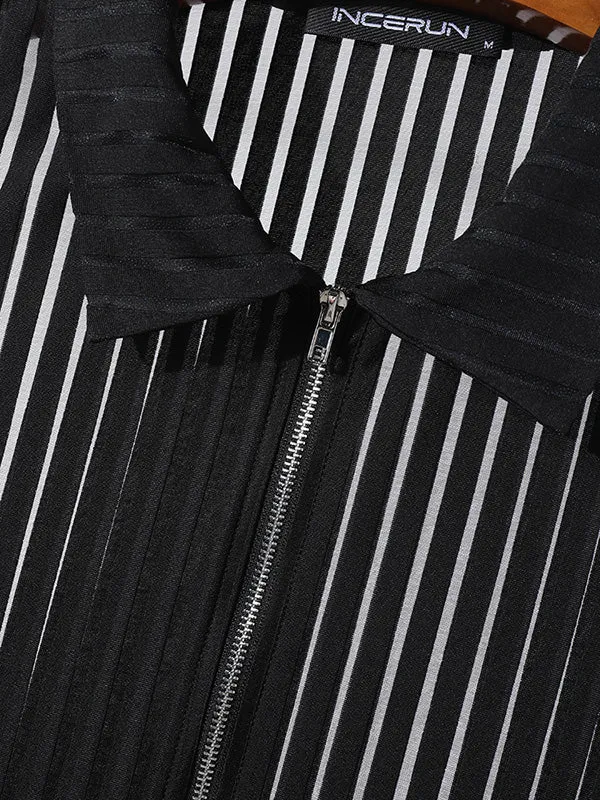 Mens Striped See Through Lapel Collar Vest SKUK51119 sold by Incerunmen product image thumbnail 4