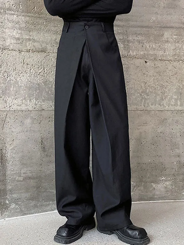 Mens Solid Side Pockets Wide Leg Pants SKUK55205 sold by Incerunmen