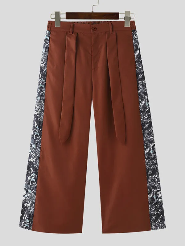 Mens Prin Patchworkt Casual Wide Leg Pants SKUK53583 sold by Incerunmen product image thumbnail 4