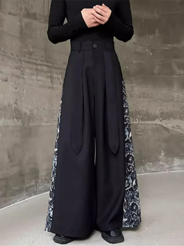 Mens Prin Patchworkt Casual Wide Leg Pants SKUK53583 sold by Incerunmen