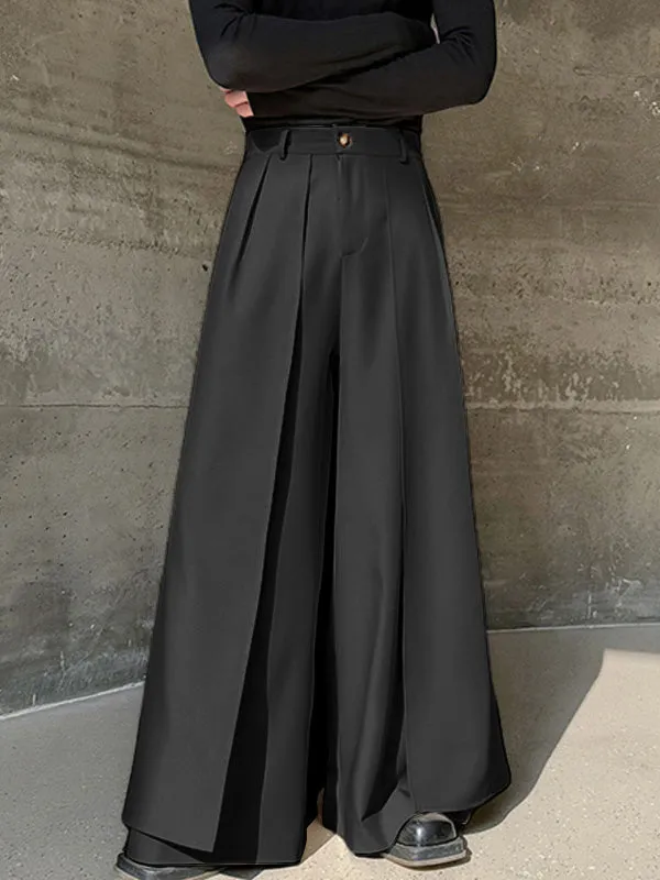 Mens Solid Loose Wide Leg Pants SKUK54947 sold by Incerunmen