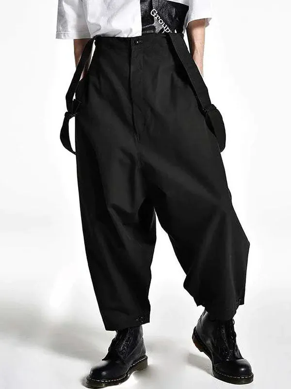 Mens High Waist Metal Button Wide Legs Overalls  SKUK51634 sold by Incerunmen