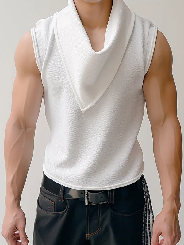 Mens Solid Cowl Neck Sleeveless Vest SKUK52509 sold by Incerunmen