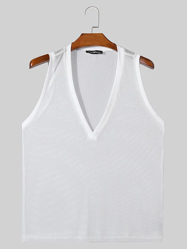 Mens Hollow See Through Knit Sleeveless Vest SKUK52272 sold by Incerunmen product image thumbnail 3