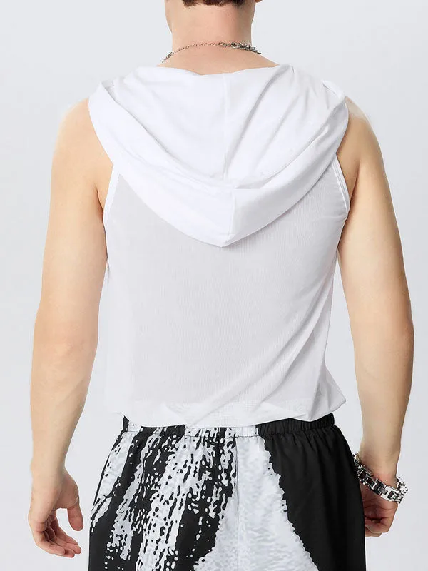Mens Mesh See Through Sleeveless Hooded Vest SKUK48144 sold by Incerunmen product image thumbnail 3