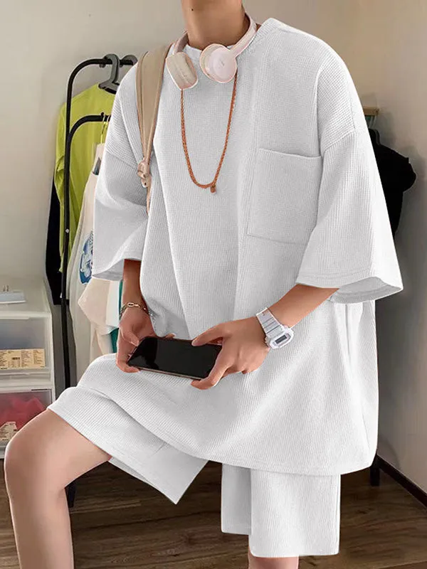 Mens Solid Texture Casual Two Pieces Outfits SKUK46419 sold by Incerunmen product image thumbnail 4