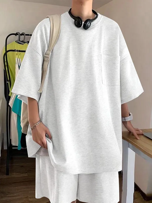 Mens Solid Texture Casual Two Pieces Outfits SKUK46419 sold by Incerunmen product image thumbnail 3