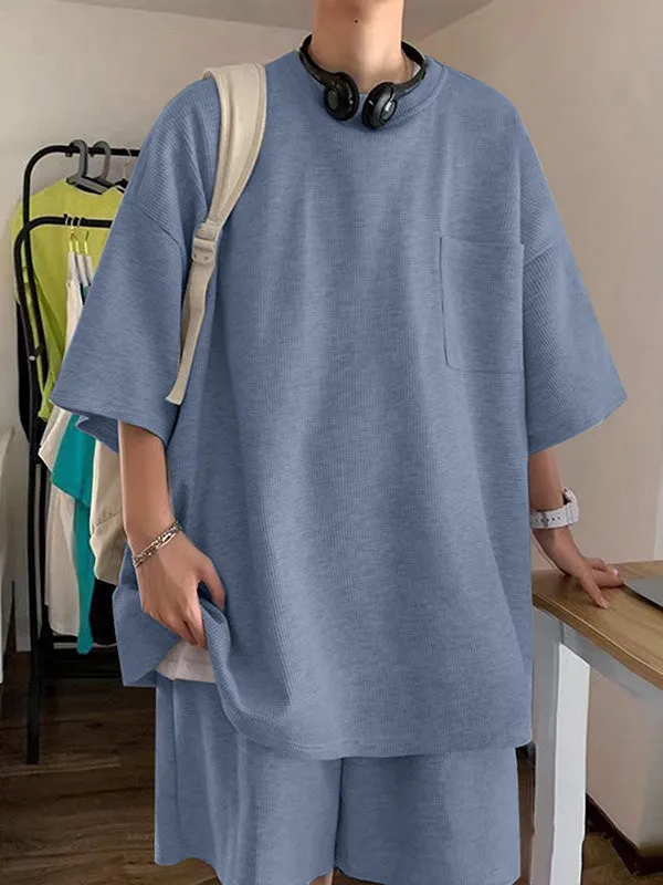 Mens Solid Texture Casual Two Pieces Outfits SKUK46419 sold by Incerunmen product image thumbnail 5