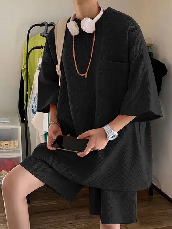 Mens Solid Texture Casual Two Pieces Outfits SKUK46419 sold by Incerunmen product image thumbnail 2