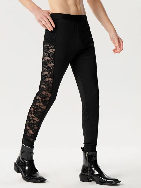 Mens Lace Patchwork See Through Elastic Pants SKUK50906 sold by Incerunmen product image thumbnail 3