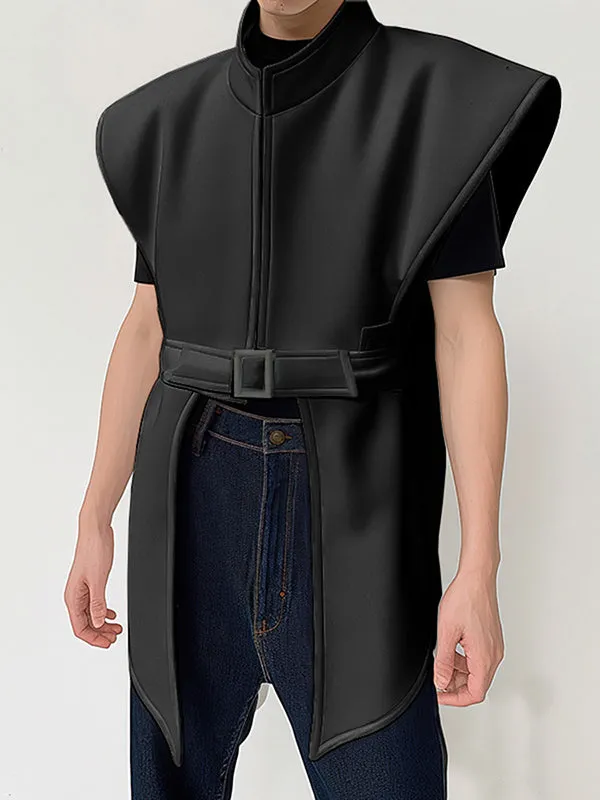 Mens Metal Buckle Design Irregular Hem Waistcoat SKUK45157 sold by Incerunmen