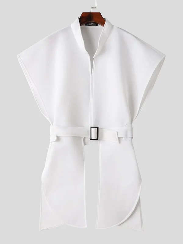 Mens Metal Buckle Design Irregular Hem Waistcoat SKUK45157 sold by Incerunmen product image thumbnail 5