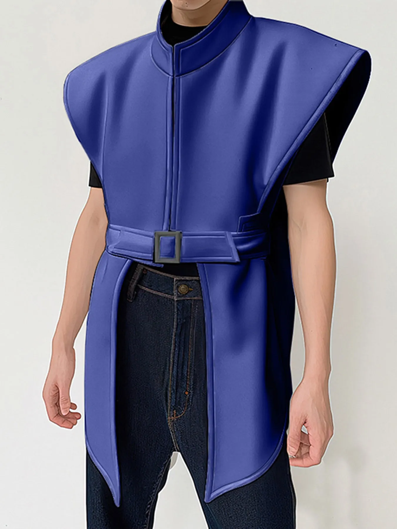 Mens Metal Buckle Design Irregular Hem Waistcoat SKUK45157 sold by Incerunmen product image thumbnail 2