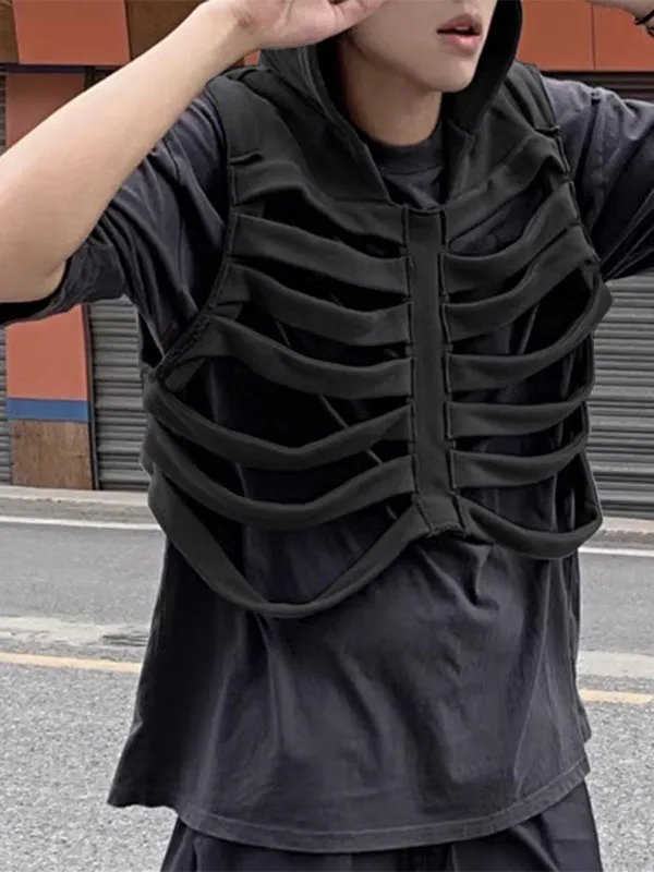 Mens Deconstruction Design Sleeveless Hooded Waistcoat SKUK45514 sold by Incerunmen